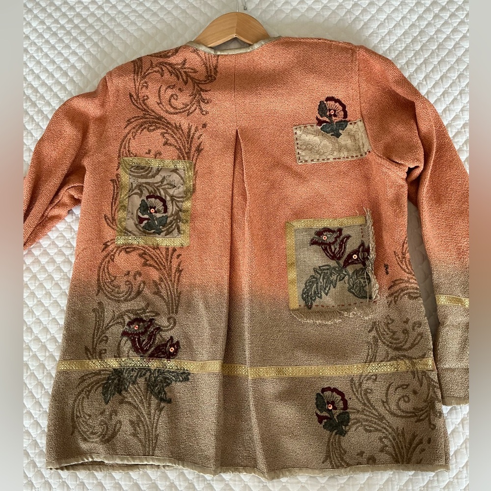 Vintage Flashback Boho Patchwork Sequin Gold Trim… - image 3